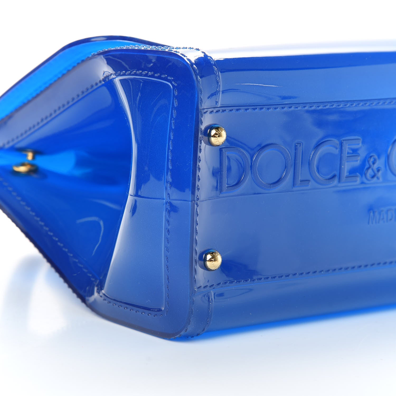 Dolce & Gabbana Rubber Semi Transparent Miss Sicily Satchel Blue 10 of 11