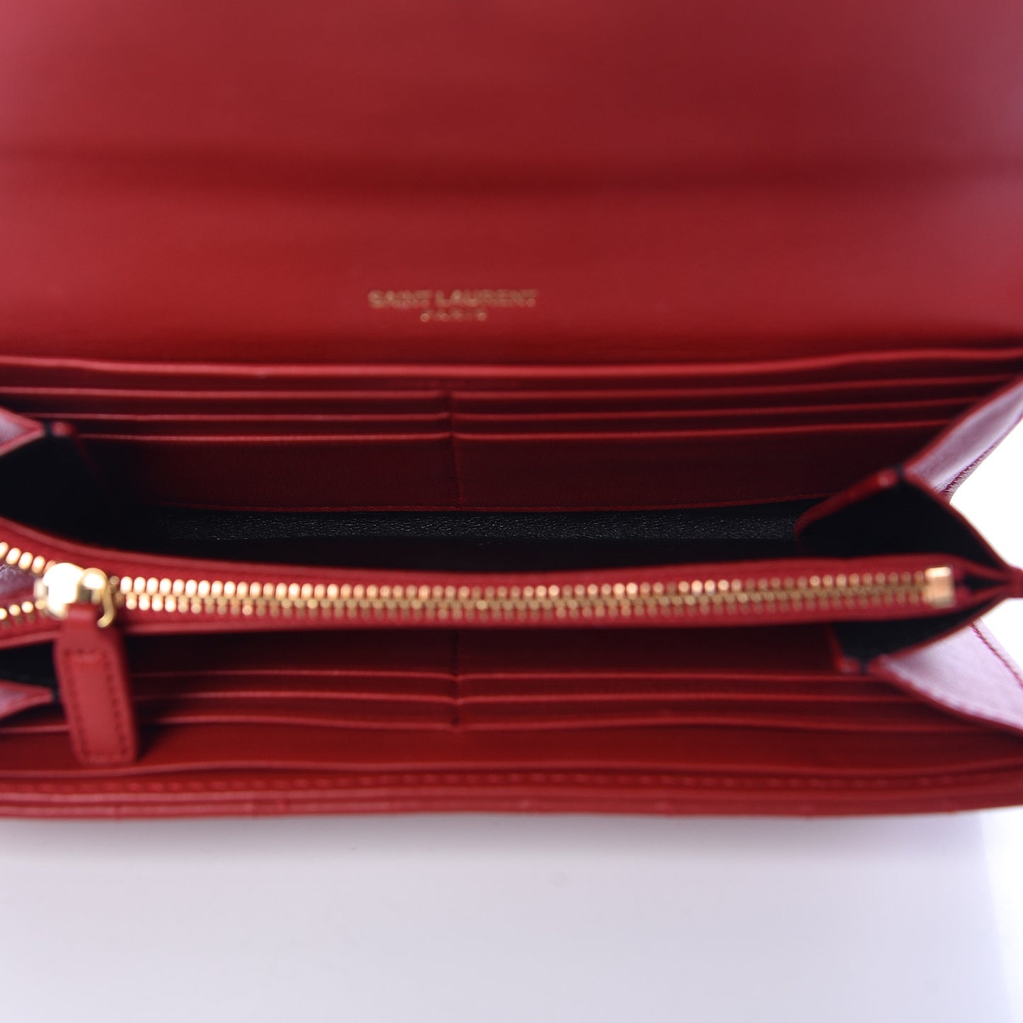 Lambskin Matelasse Monogram Large Vicky Continental Wallet Rouge Eros