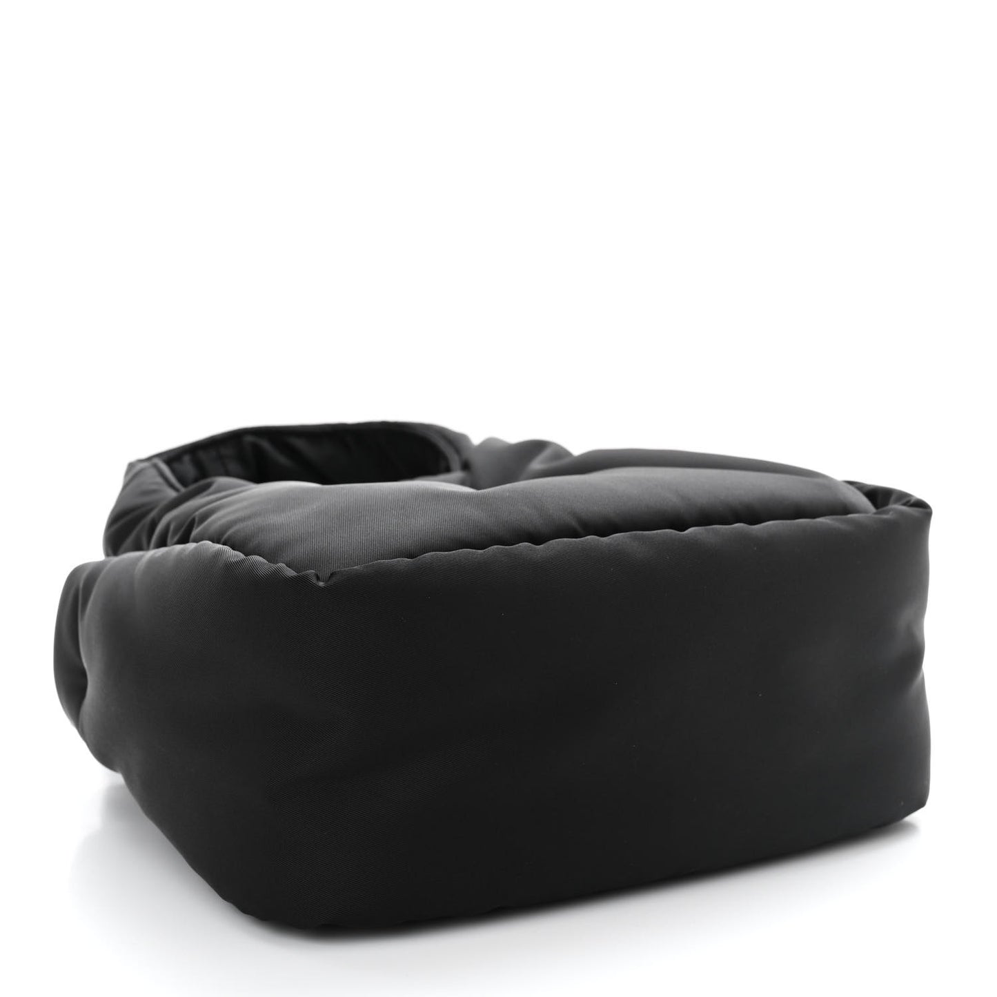 Re-Nylon Soft Padded Small Double Handled Shoulder Bag Black