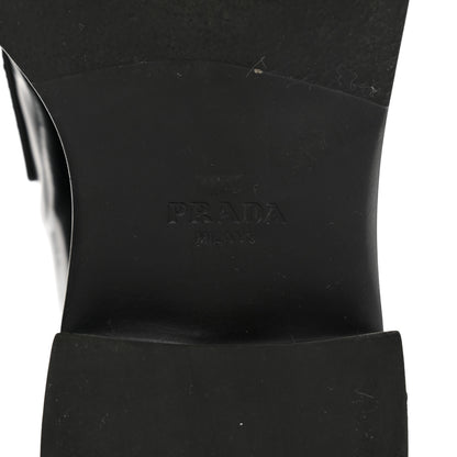 Prada Spazzolato Metal Triangle Logo 50mm Loafers 39 Black 6 of 8
