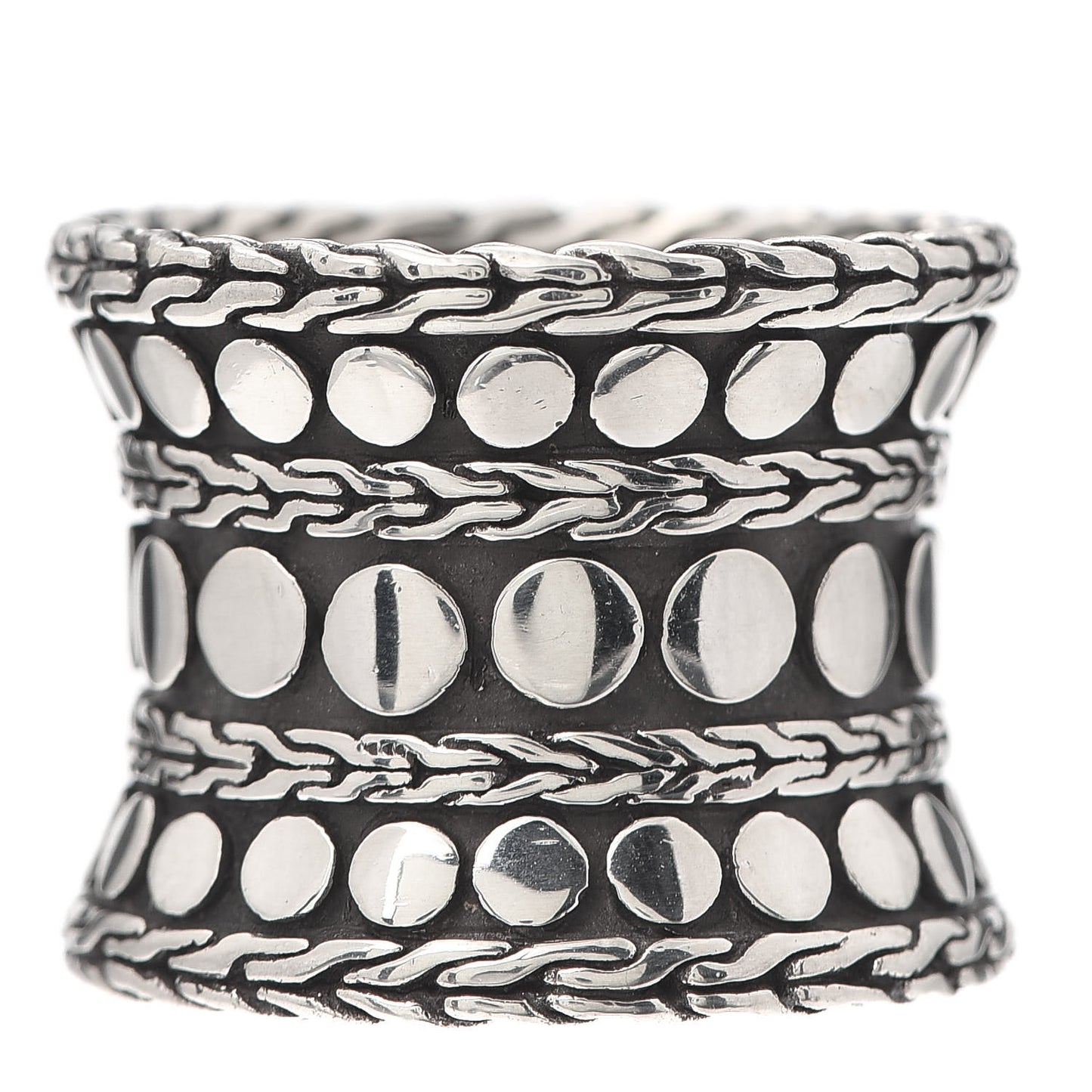 Sterling Silver Wide Dot Band Ring 52 6