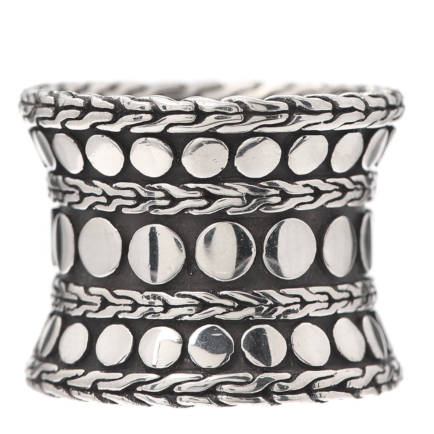 John Hardy Sterling Silver Wide Dot Band Ring 52 6 1 of 4