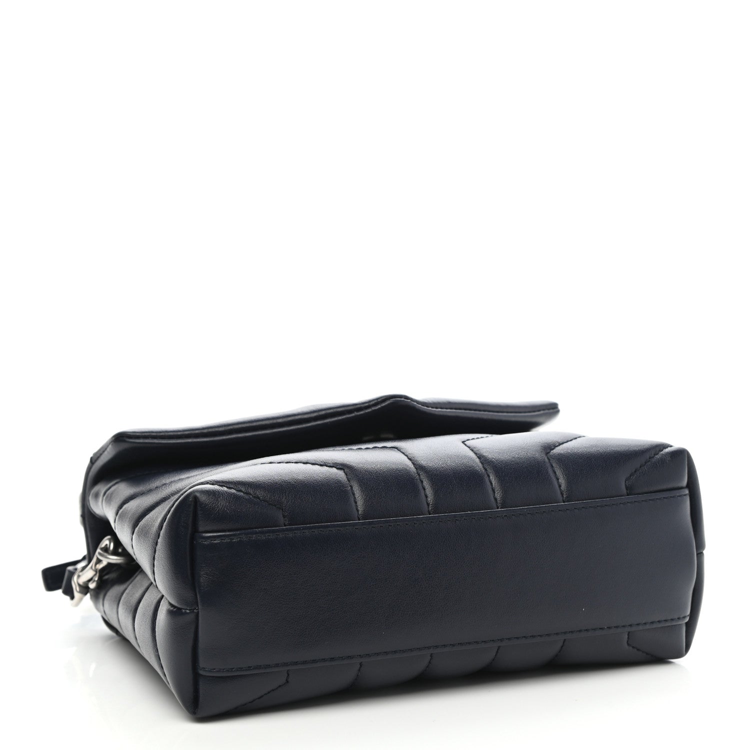 Saint Laurent Calfskin Y Quilted Monogram Toy Loulou Crossbody Bag Deep Marine 4 of 9