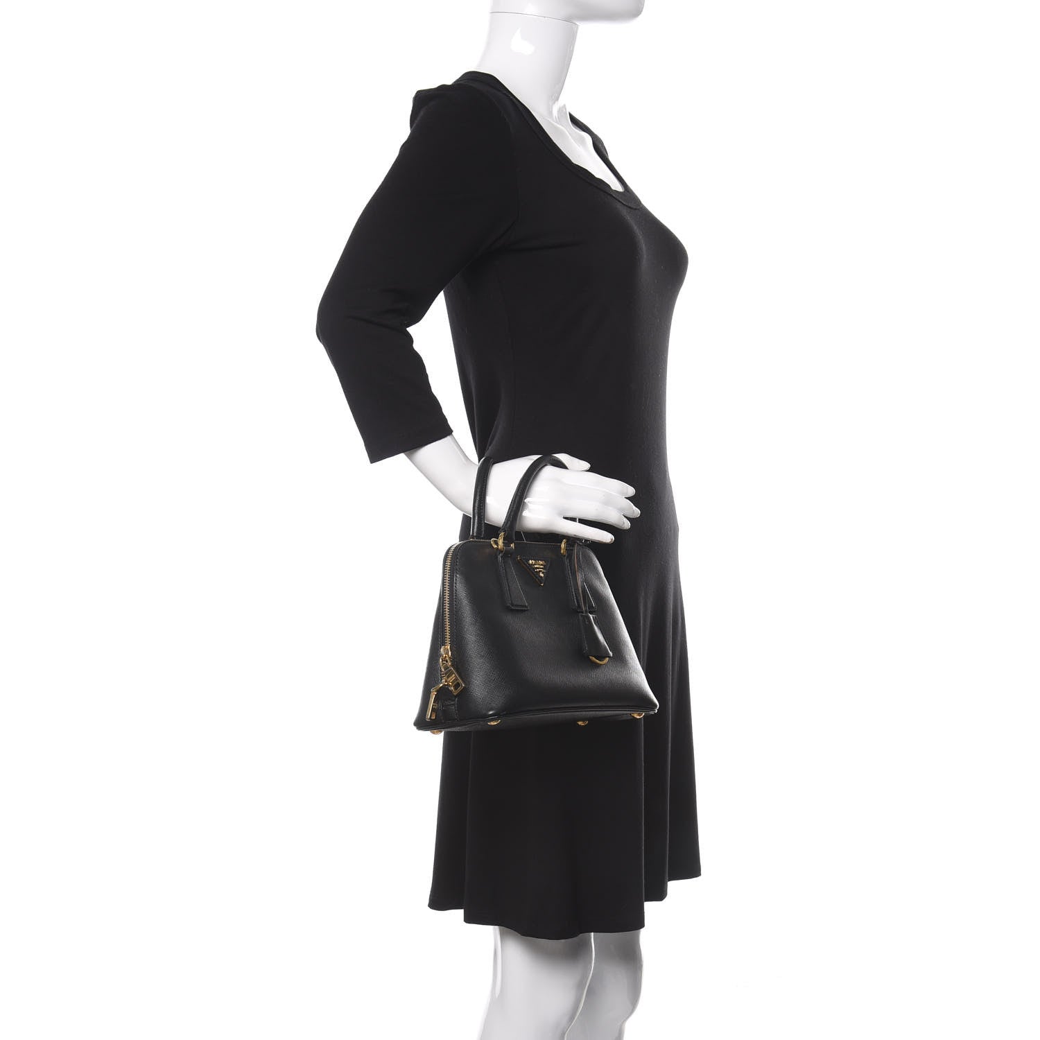 Prada Saffiano Lux Small Promenade Tote Black 2 of 11