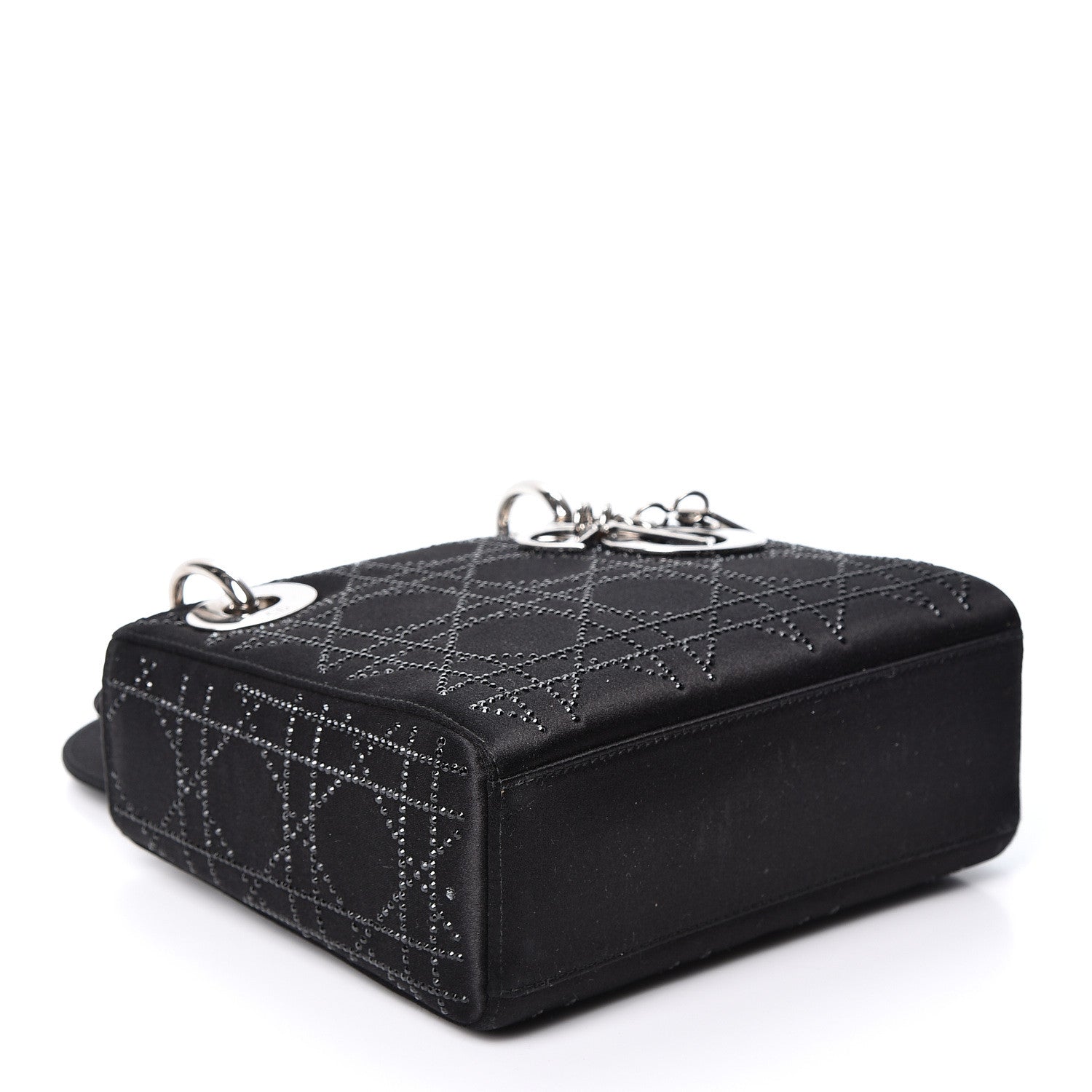 Christian Dior Satin Crystal Cannage Mini Lady Dior Black 3 of 8