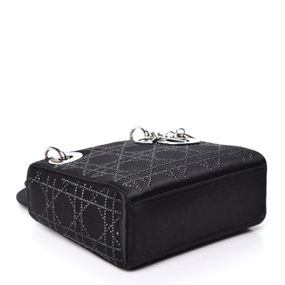 Christian Dior Satin Crystal Cannage Mini Lady Dior Black 3 of 8