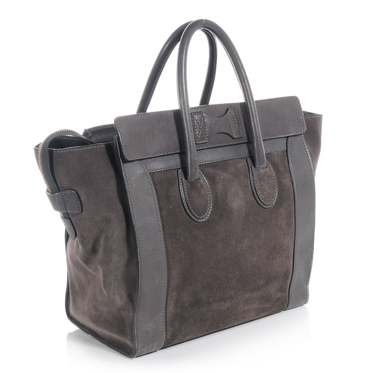 Calfskin Suede Mini Luggage Gray