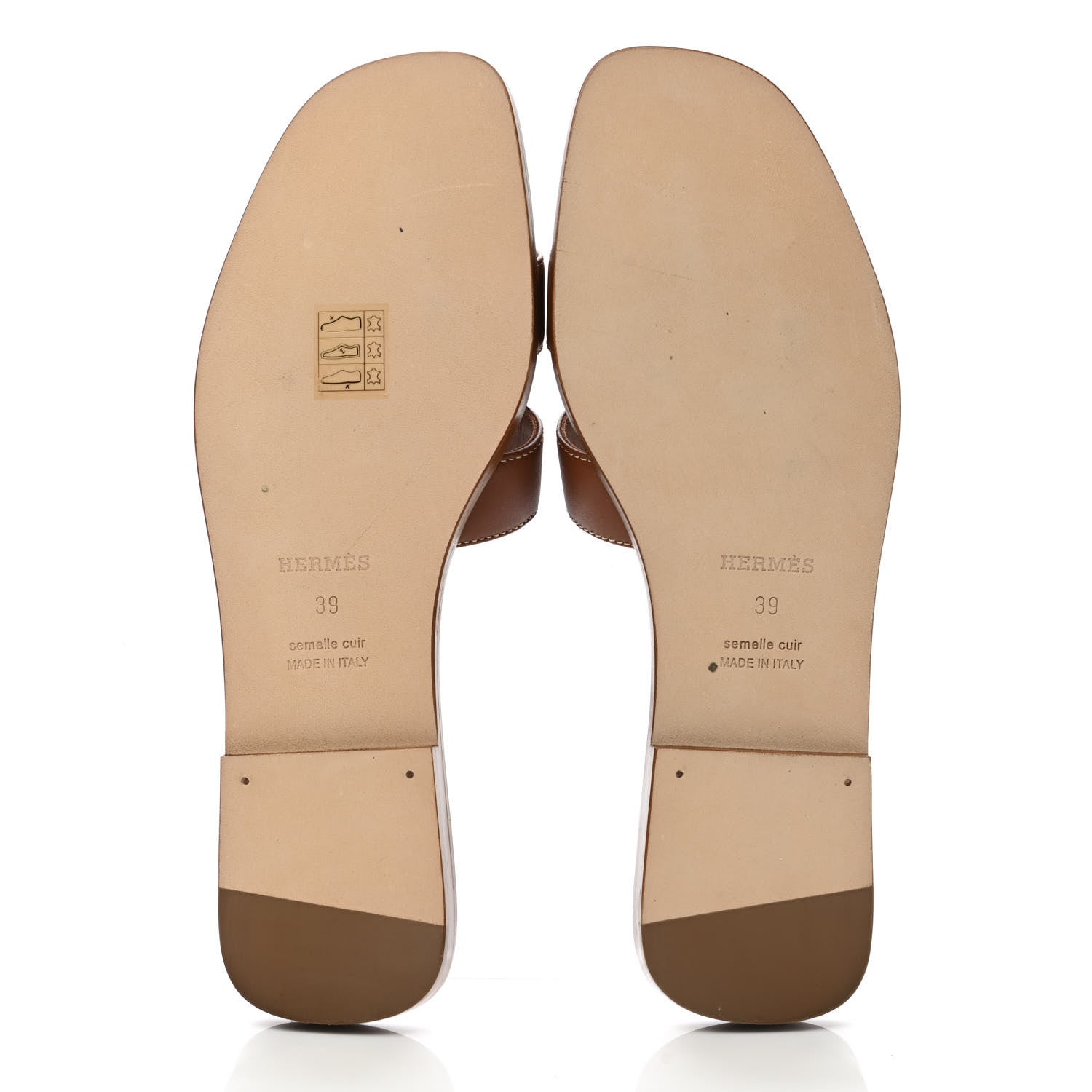 Hermes Box Calfskin Oran Sandals 39 Gold 5 of 9
