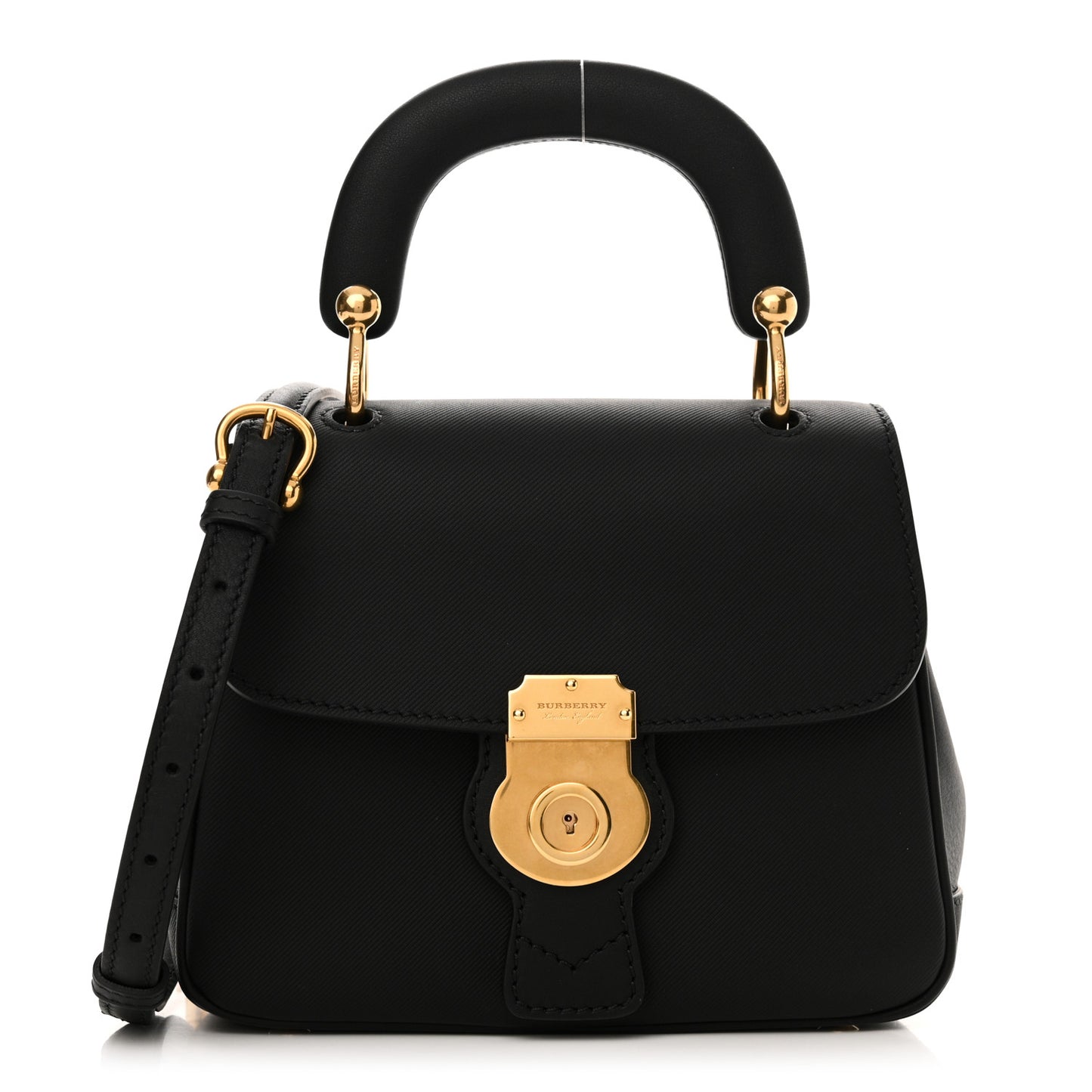 Trench Calfskin Small DK88 Top Handle Bag Black