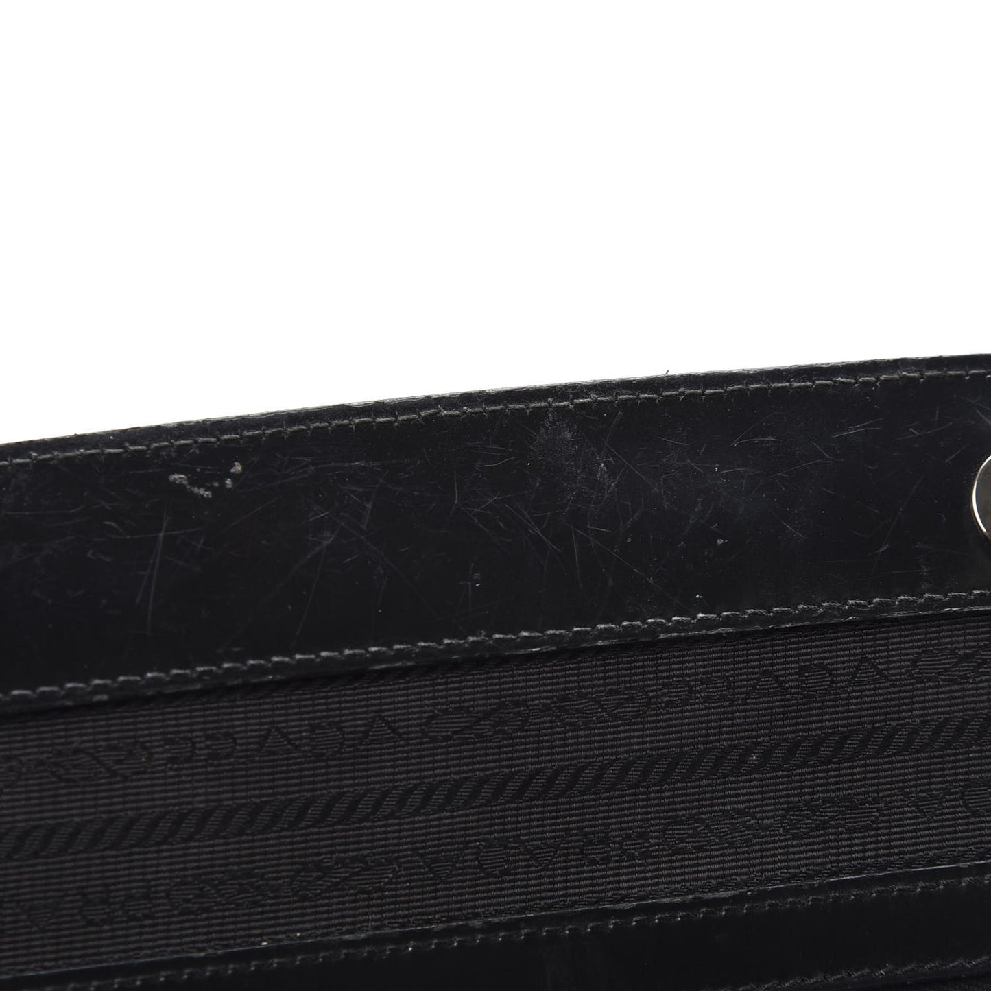 Tessuto Nylon Calfskin Frame Satchel Black