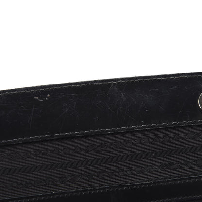 Prada Tessuto Nylon Calfskin Frame Satchel Black 8 of 15