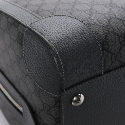 Gucci GG Supreme Monogram Textured Dollar Calfskin Medium Savoy Duffle Bag Grey Black Graphite Grey 9 of 10