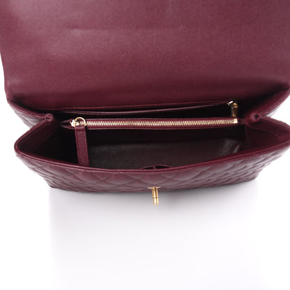 Chanel Caviar Lizard Quilted Medium Coco Handle Flap Burgundy 5 of 11