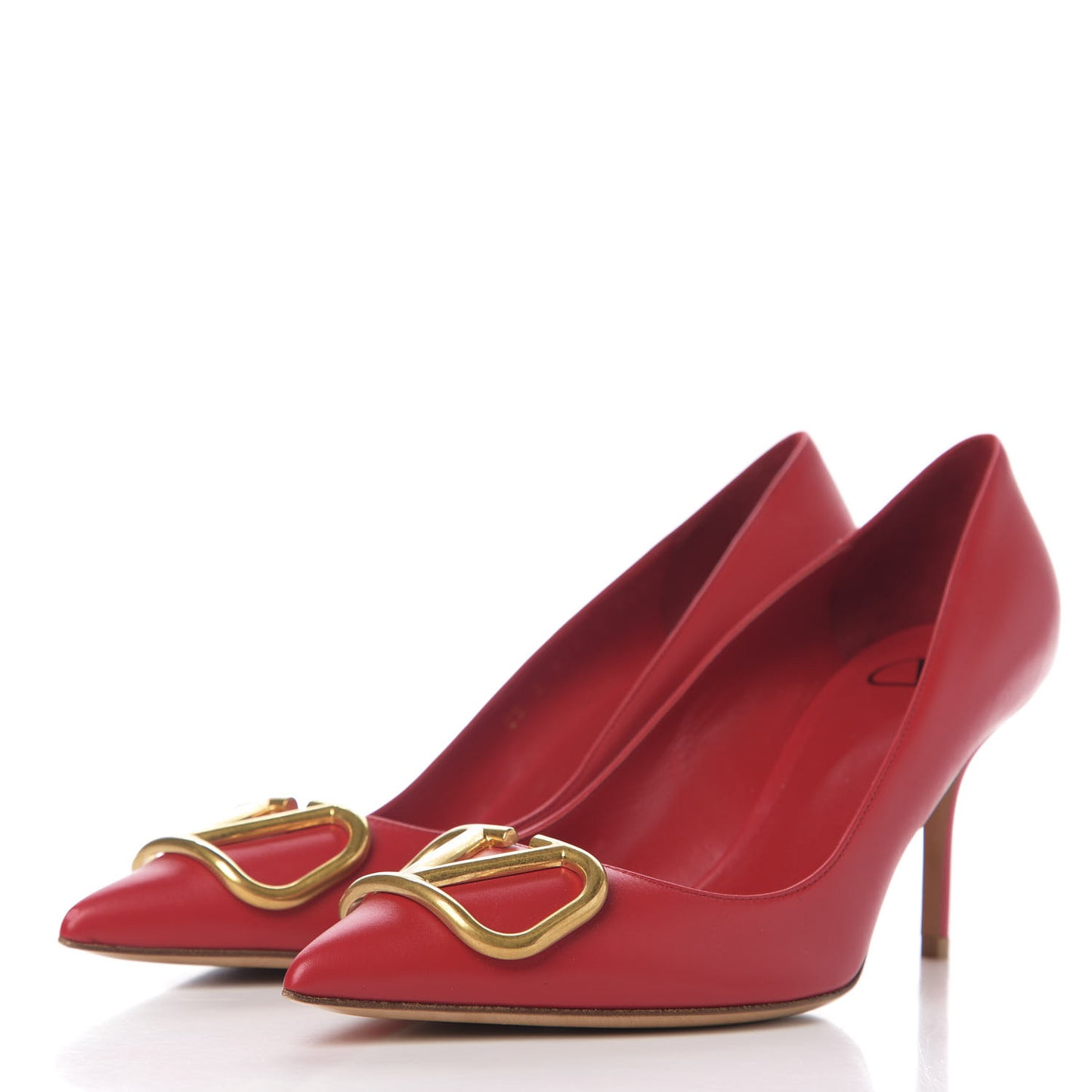 Calfskin Vlogo Signature 80mm Pumps 38.5 Rouge Pur