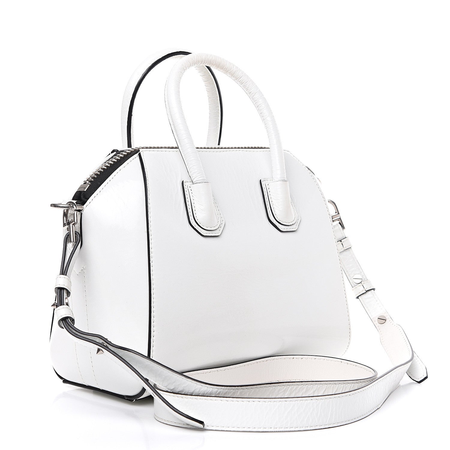 Givenchy Crinkled Patent Calfskin Mini Antigona White 2 of 10
