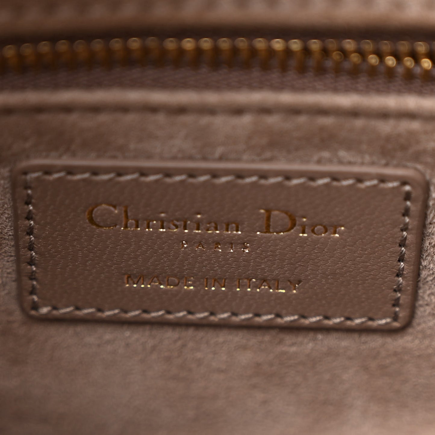 Lambskin Cannage Medium Lady Dior Warm Taupe