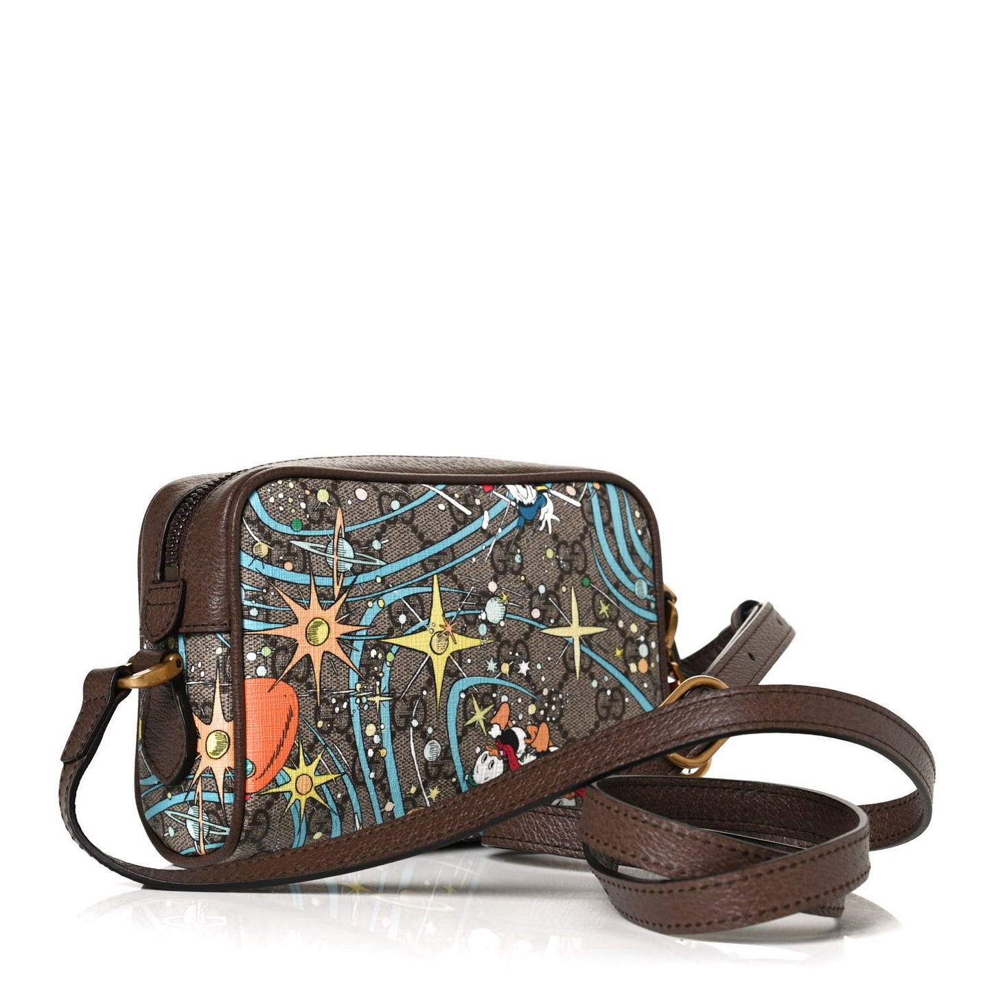 X DISNEY GG Supreme Monogram Donald Duck Interlocking G Shoulder Bag Beige Multicolor New Acero