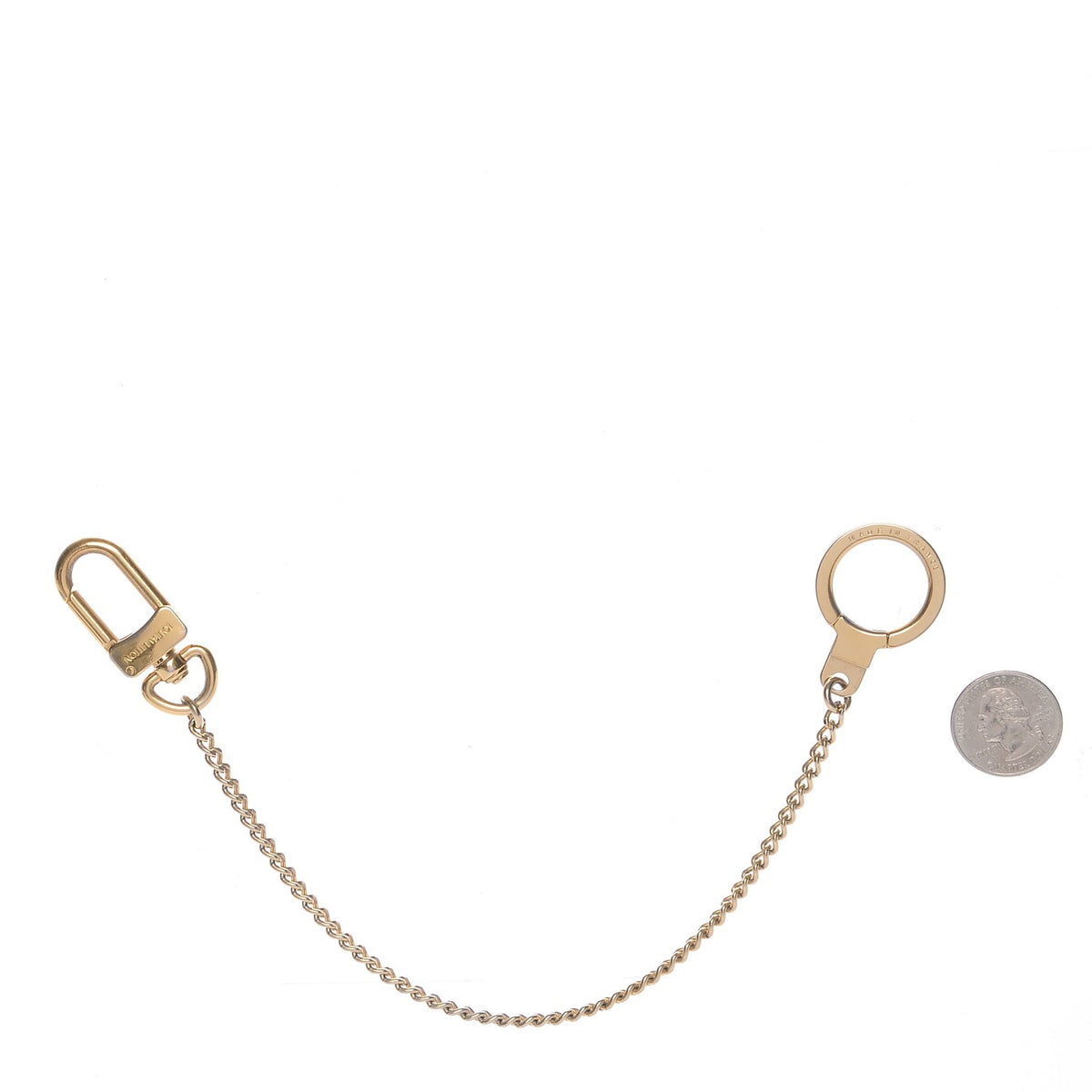 Metal Pochette Extender Key Ring Chain Gold