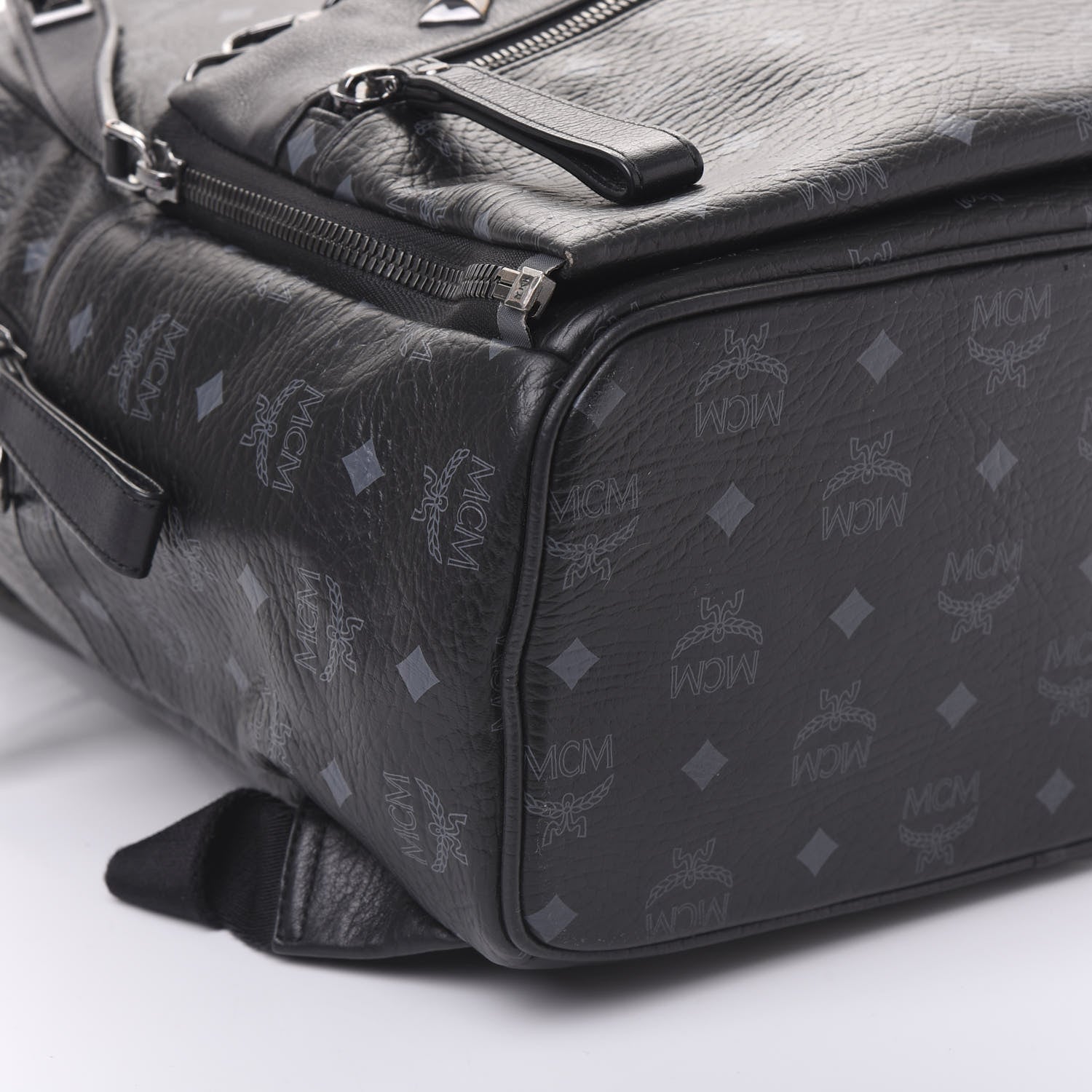 MCM Visetos Medium Studded Dual Stark Backpack Black 5 of 8