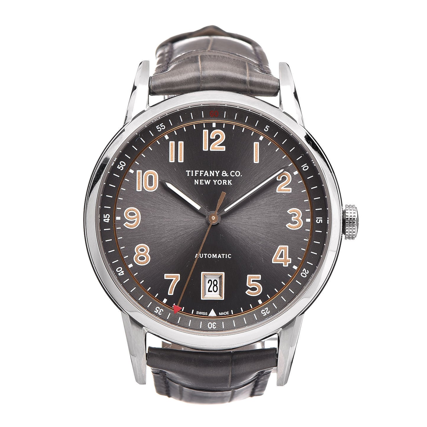 Stainless Steel Alligator 40mm CT60 3-Hand Automatic Watch Grey