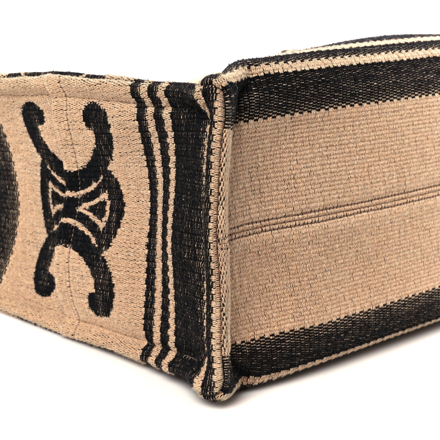 Celine Jacquard Striped Triomphe Large Cabas Thais Beige Black 8 of 11