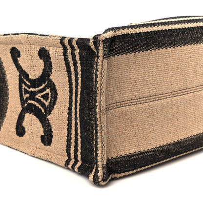 Celine Jacquard Striped Triomphe Large Cabas Thais Beige Black 8 of 11