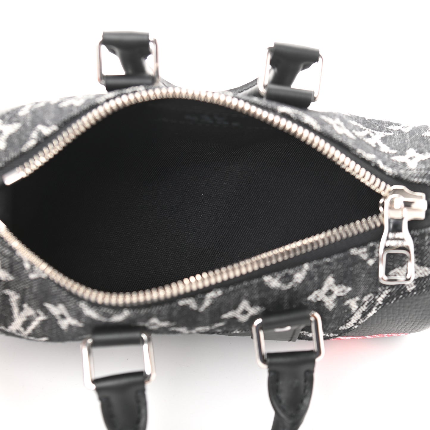 X NIGO Taurillon Monogram Denim Drip Keepall XS Black