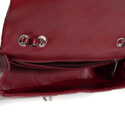 Chanel Caviar Jumbo Single Flap Dark Red 4 of 16