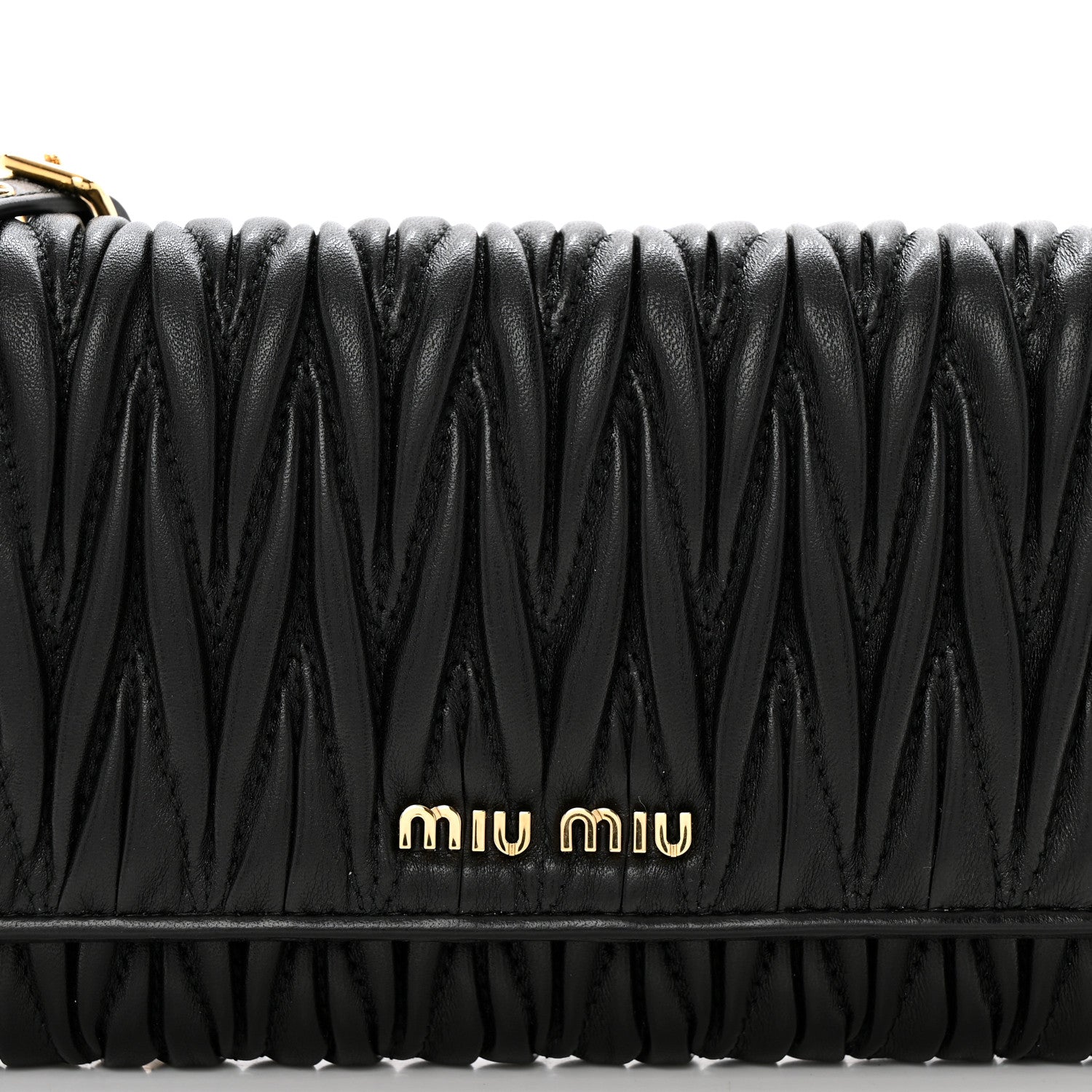 Miu Miu Nappa Matelasse Wallet On Chain Black 8 of 11