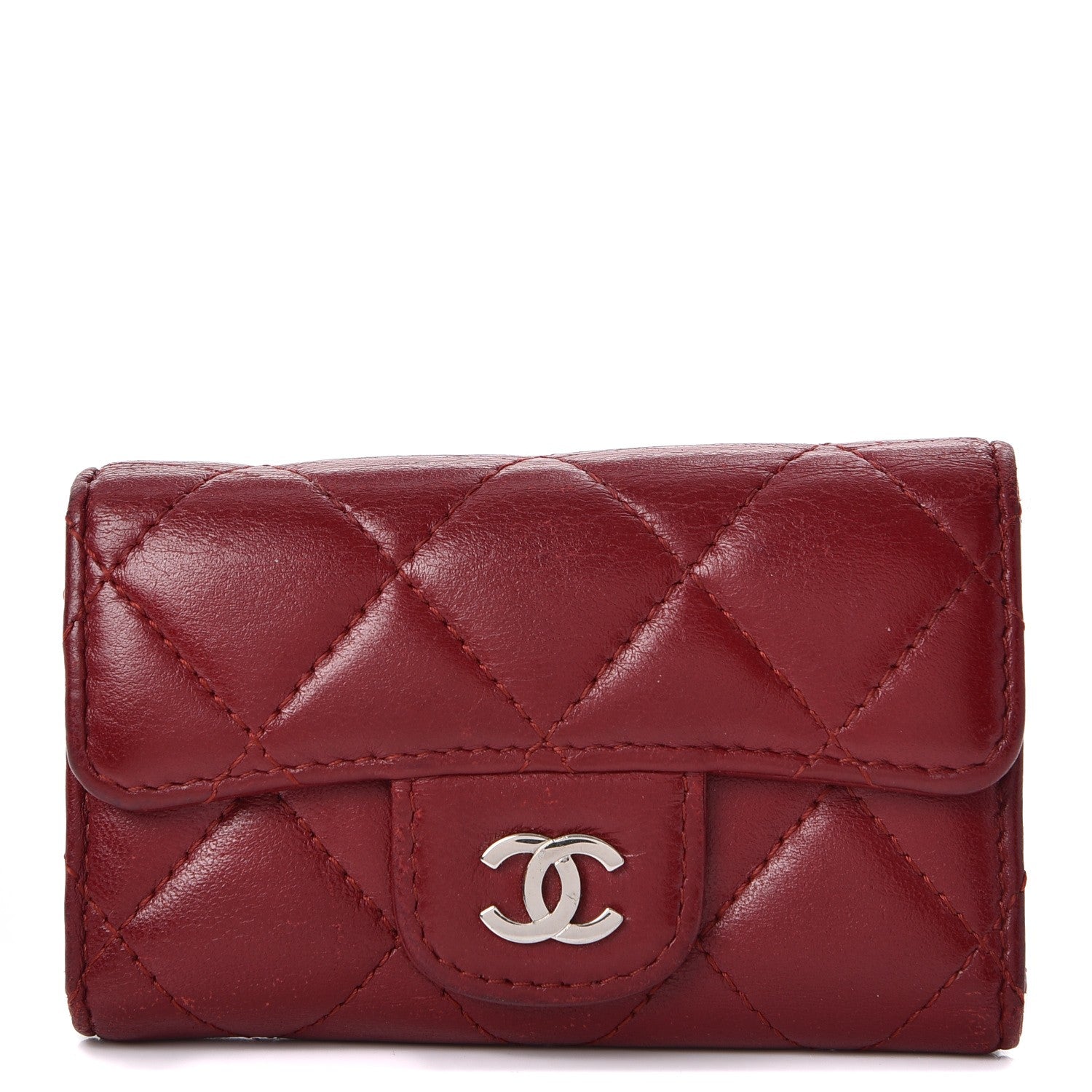 Chanel Lambskin Quilted 6 Key Holder Red 1 of 8