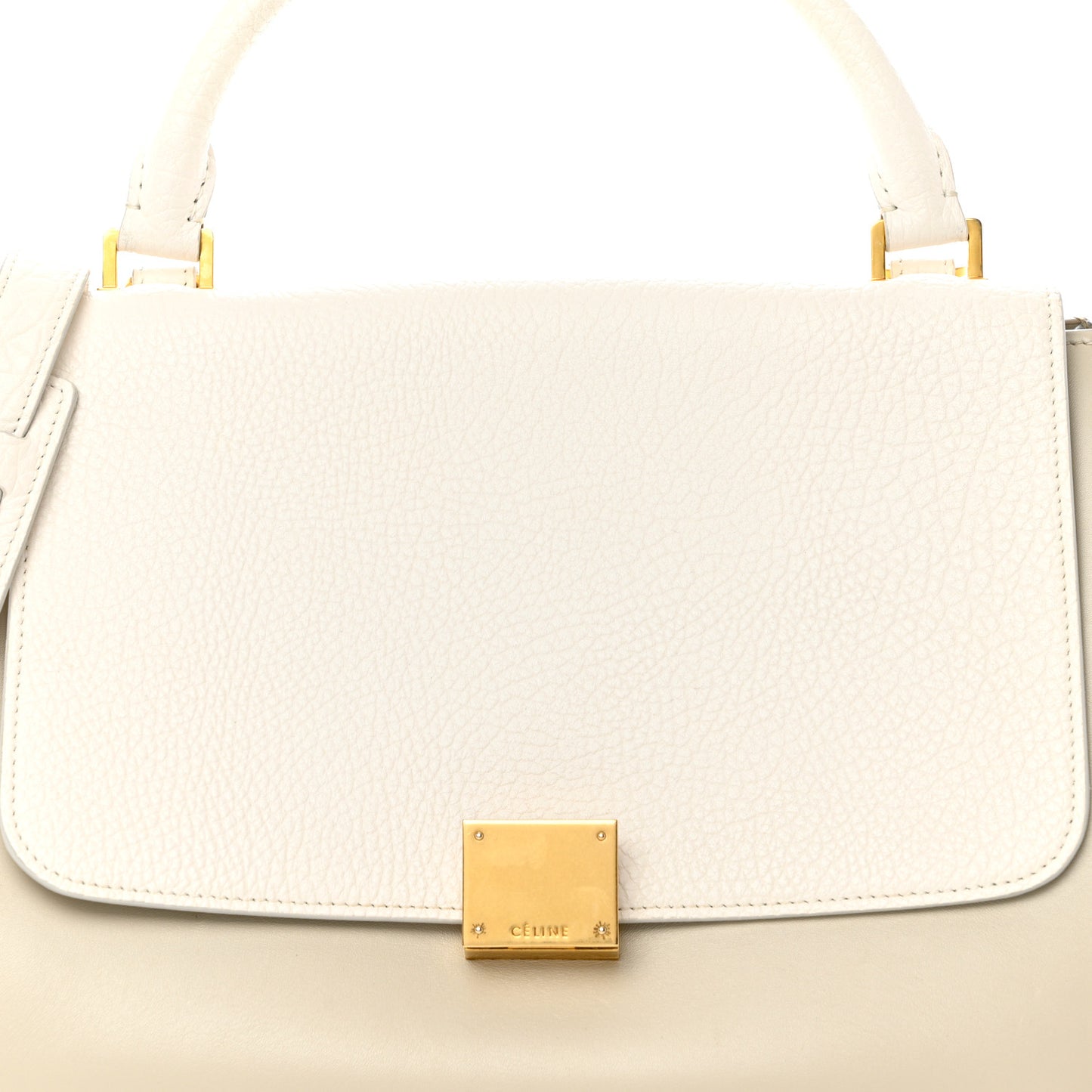 Bullhide Calfskin Small Tri-Color Trapeze White