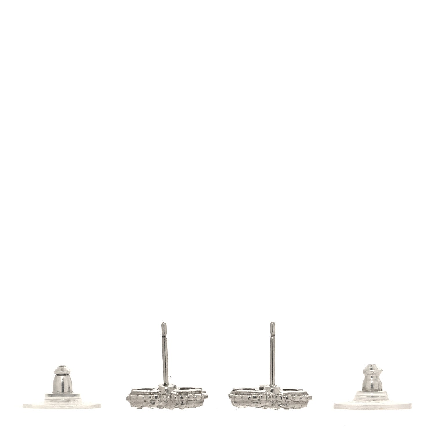 Chanel Crystal Mini CC Earrings Silver 3 of 5
