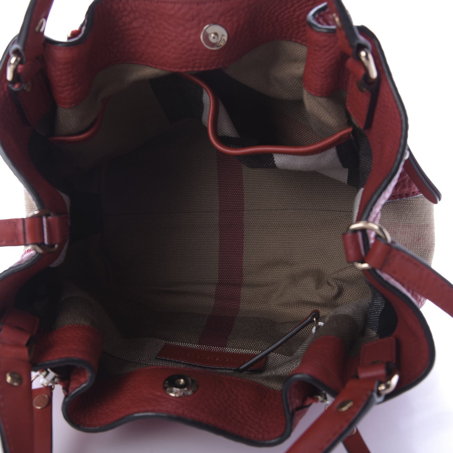 Grainy Calfskin House Check Small Maidstone Red