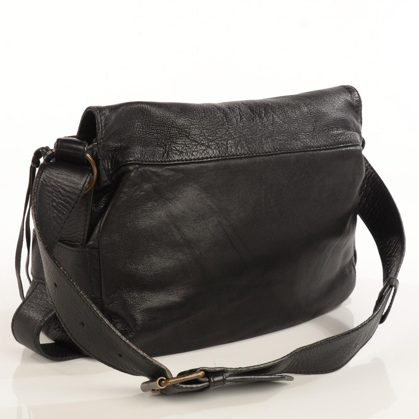 Chevre Flap Shoulder Bag Black