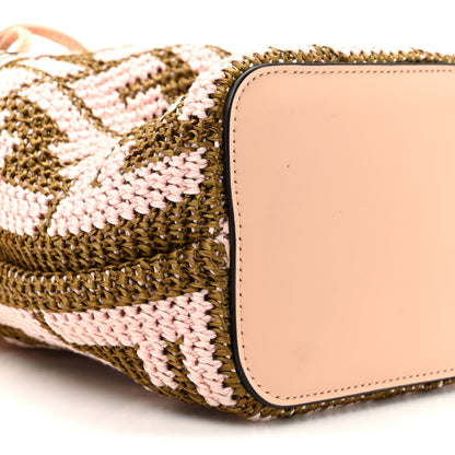 Fendi Raffia Vitello King F is Fendi FF Crochet Mini Mon Tresor Bucket Bag Natural Light Rose 10 of 10
