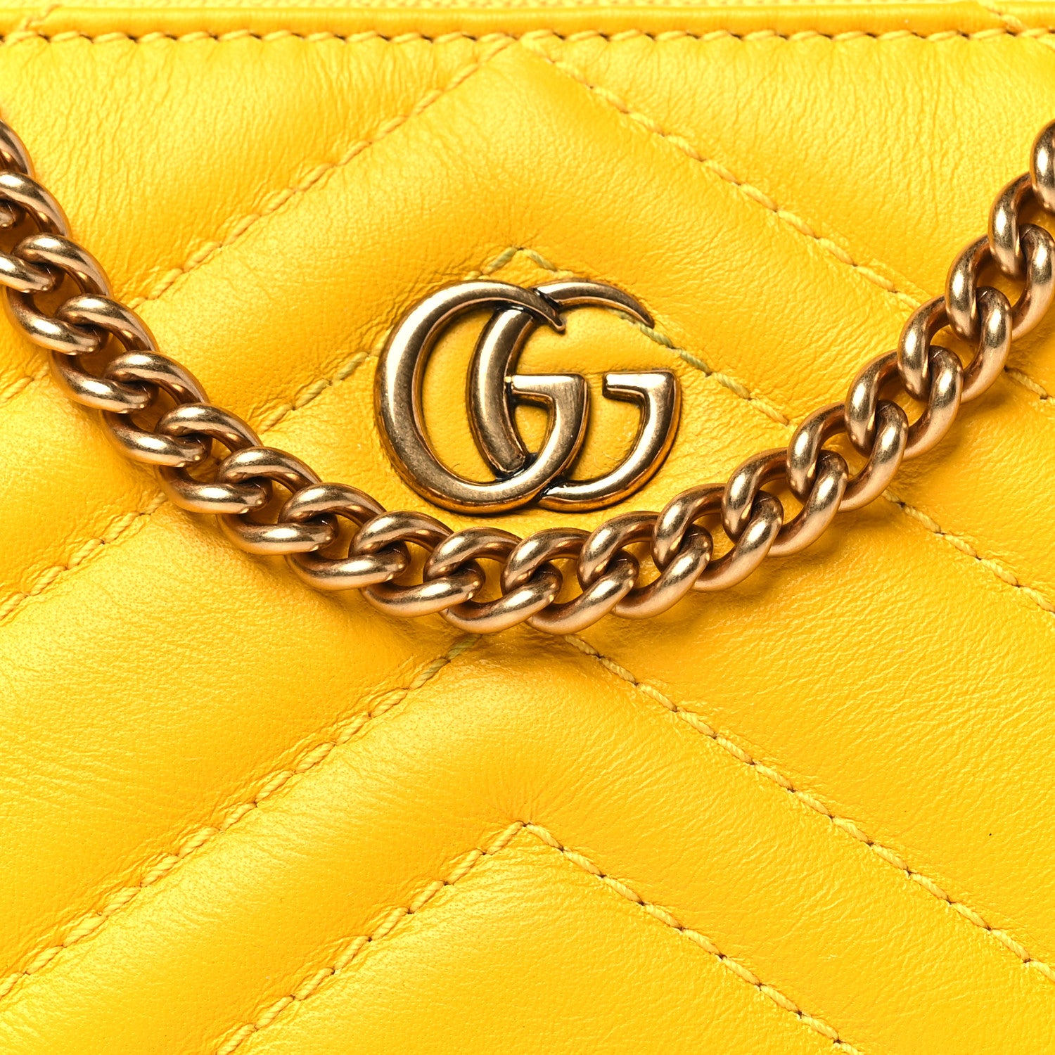 Gucci Calfskin Matelasse Mini GG Marmont Chain Bag Stone Topaz 7 of 11