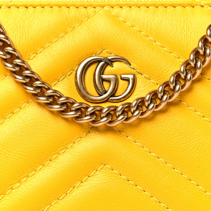 Gucci Calfskin Matelasse Mini GG Marmont Chain Bag Stone Topaz 7 of 11