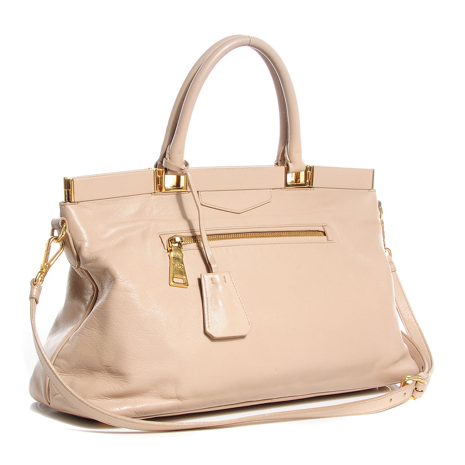 Prada Soft Calf Shoulder Bag Quarzo 3 of 11