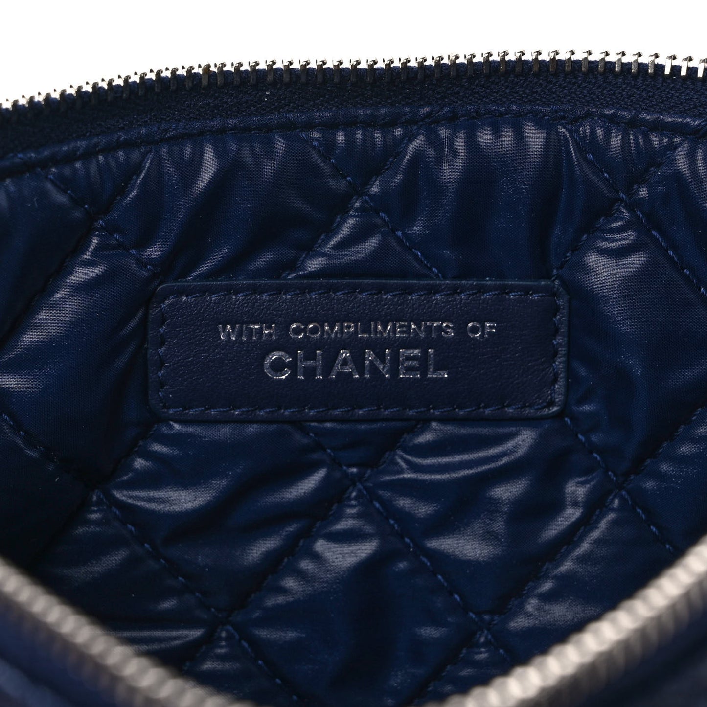 Caviar Quilted Cosmetic Case Navy