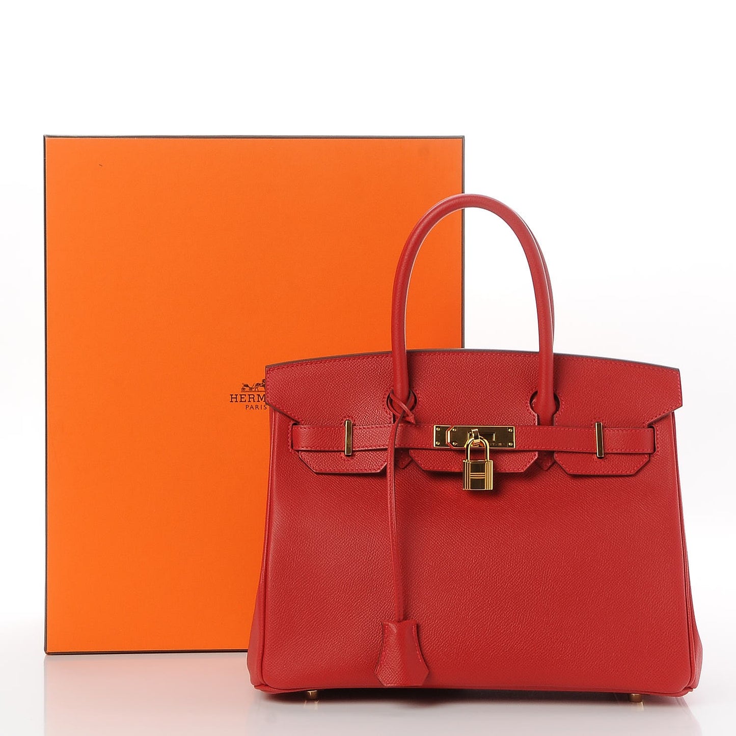Epsom Birkin 30 Rouge Casaque