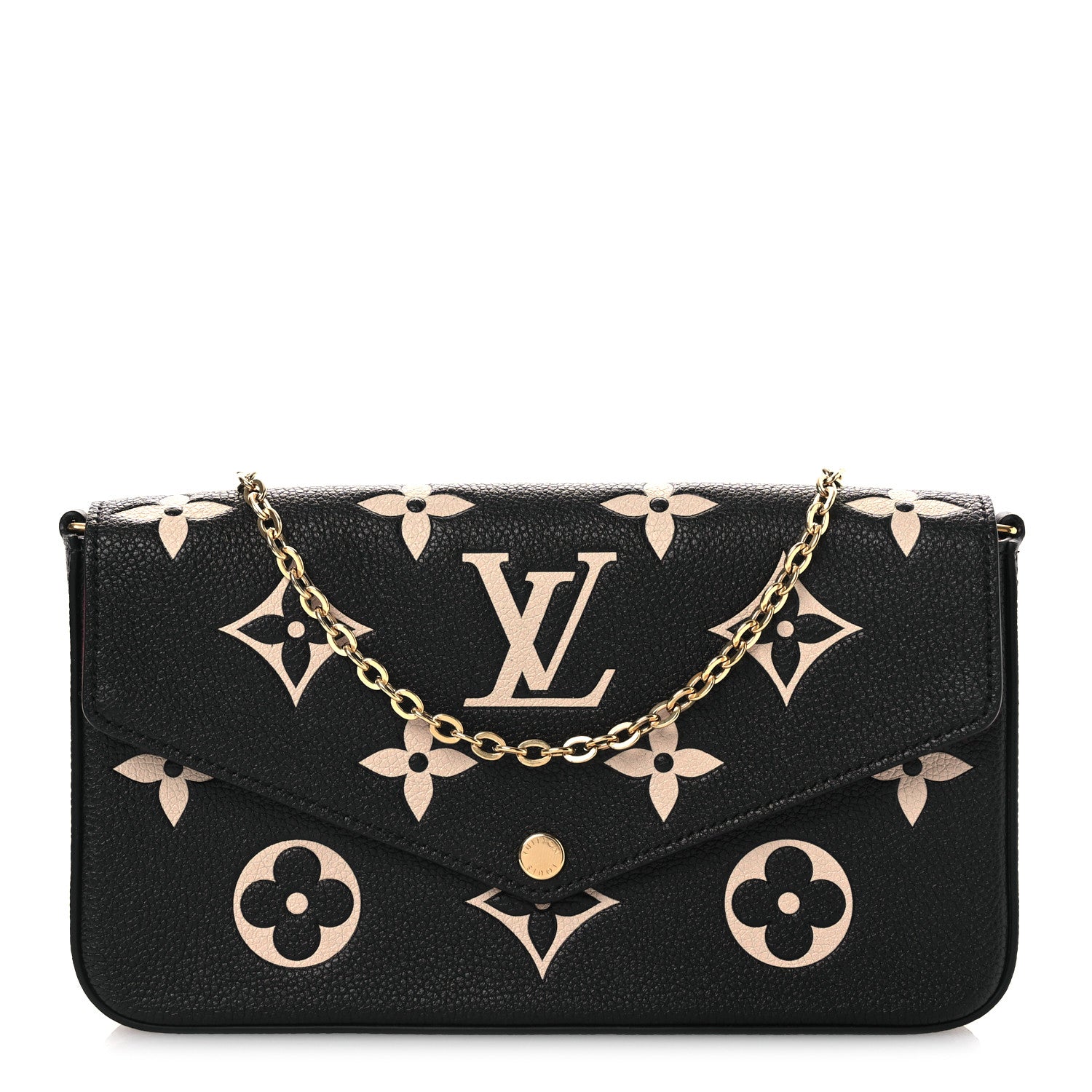 Louis Vuitton Empreinte Monogram Giant Felicie Pochette Black Beige 2 of 21