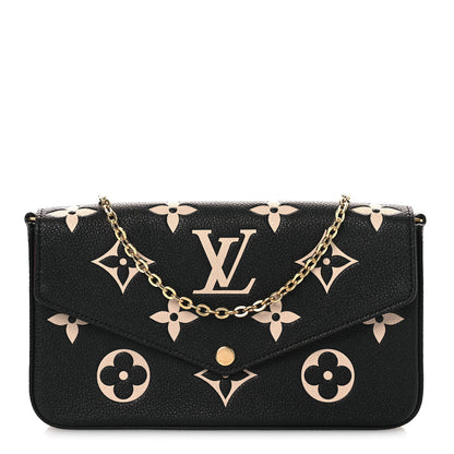Louis Vuitton Empreinte Monogram Giant Felicie Pochette Black Beige 2 of 21
