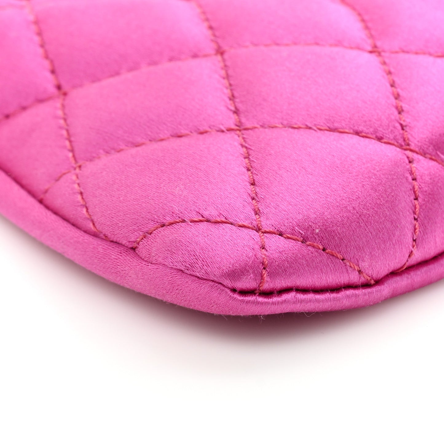 Satin Quilted Flap Clutch Fuchsia