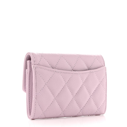 Chanel Caviar Quilted Flap Card Holder Wallet Light Purple 3 of 9