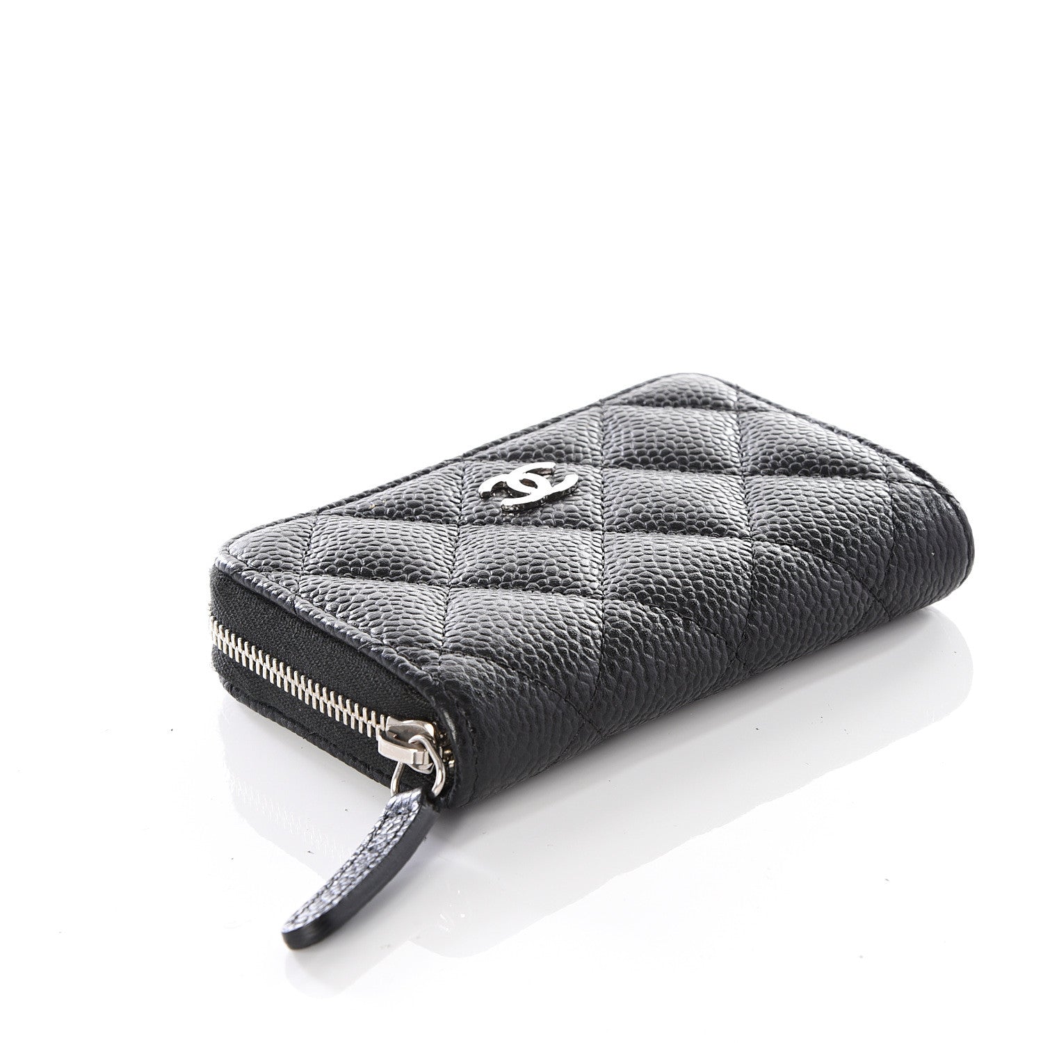 Chanel Caviar Quilted Zip Coin Purse Black 3 of 7