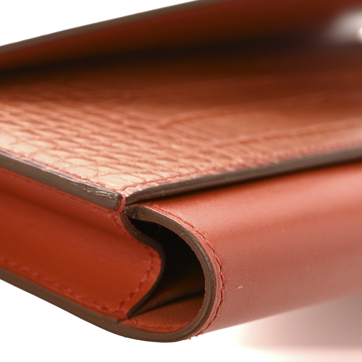 Hermes Matte Alligator Tadelakt Passant Long Wallet Terre Battue Cuivre 10 of 10