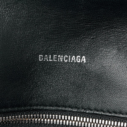 Balenciaga Pebbled Calfskin Logo Everyday Flap Chain Wallet Black 10 of 14
