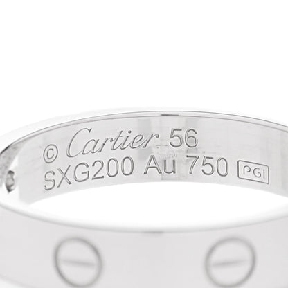 Cartier 18K White Gold Diamond 4mm LOVE Wedding Band Ring 56 7.5 4 of 5