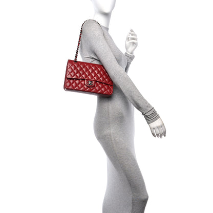 Chanel Lambskin Quilted Medium Double Flap Dark Red 2 of 11
