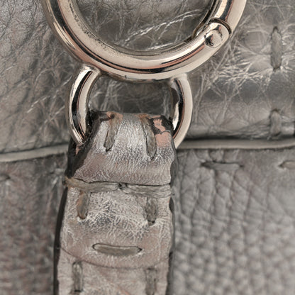 Fendi Cuoio Romano Lux Selleria Mini Peekaboo Iconic Satchel Argento 13 of 15